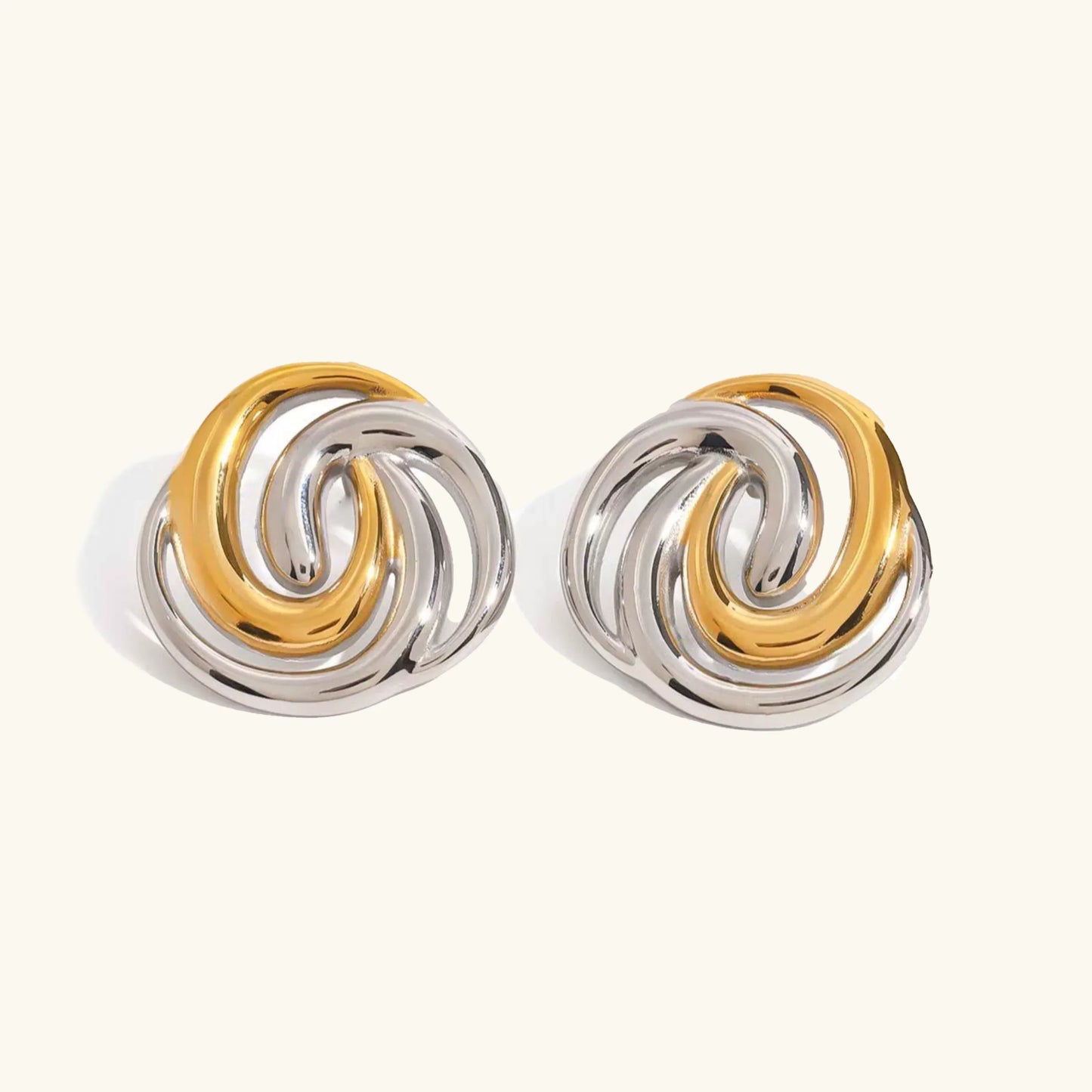 [Echo Fine]Janice Triple Spiral Gold Earrings