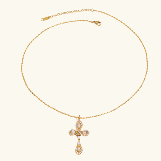 [Echo Fine]Olea Diamond Crucifix