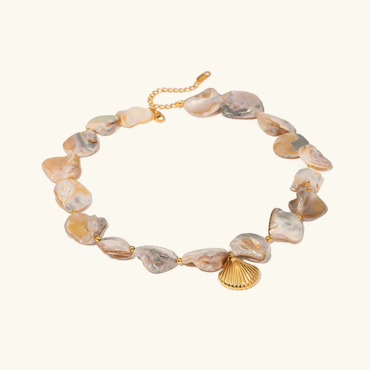 [Echo Fine]Aquamarine Seashell Necklace
