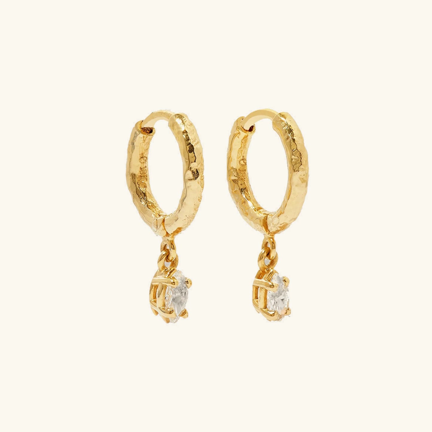 [Echo Fine]Shayla Hammered Diamond Hoops