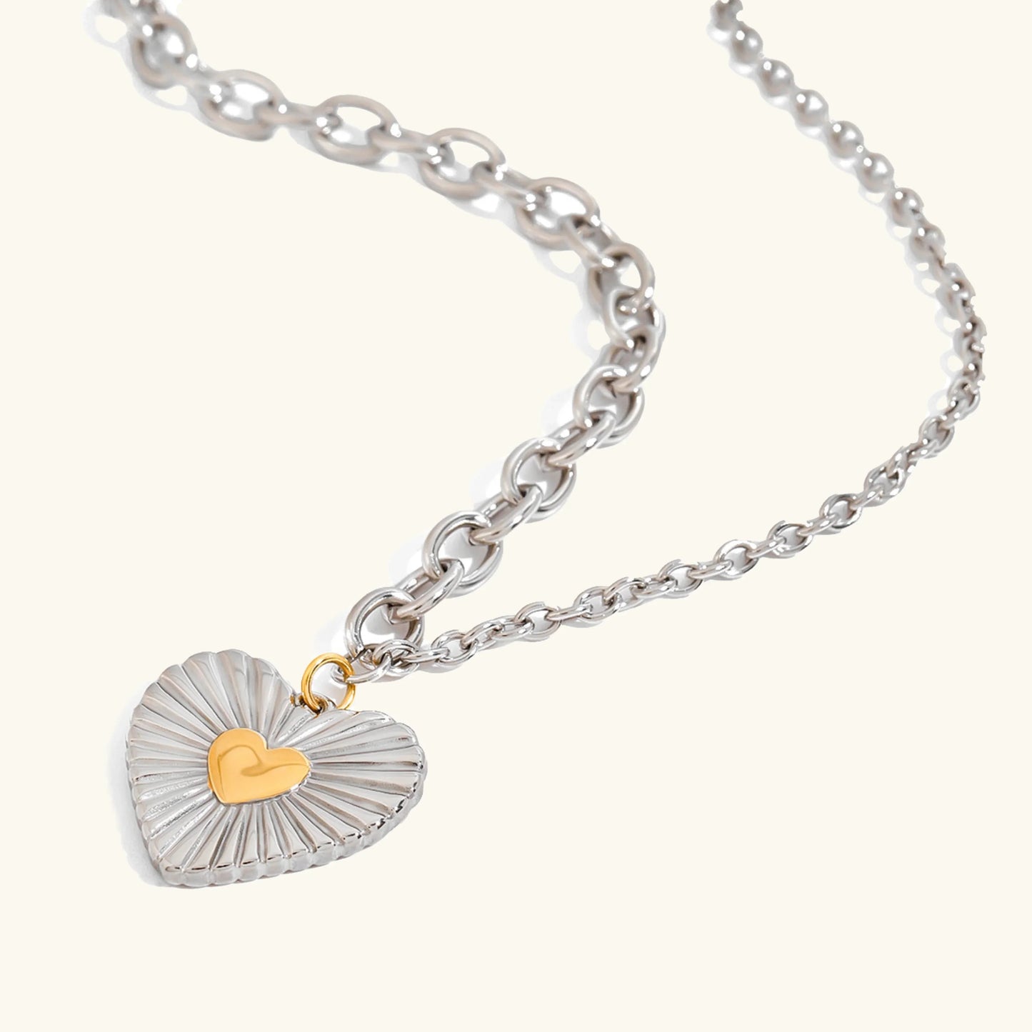 [Echo Fine]Judith Two Tone Heart Pendant