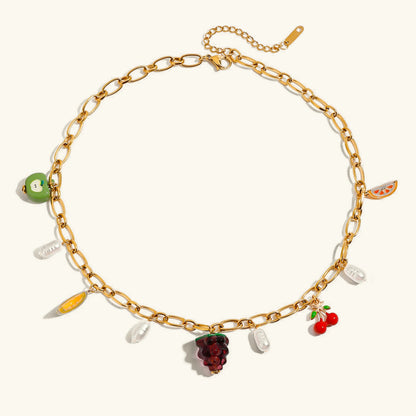 [Echo Fine]Michelle Fruit Charm Gold Necklace