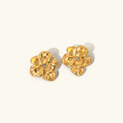 [Echo Fine]Ainsley Floral Gold Earrings