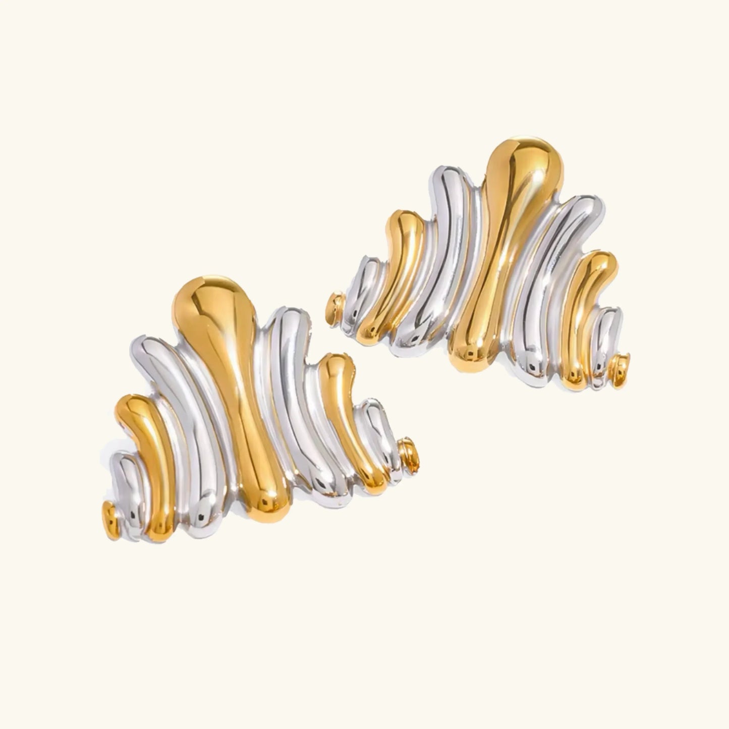 [Echo Fine]Nora Ripple Gold Earrings
