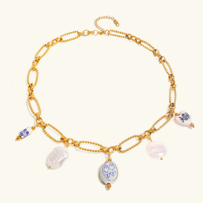 [Echo Fine]Cerulean Freshwater Pearl Necklace
