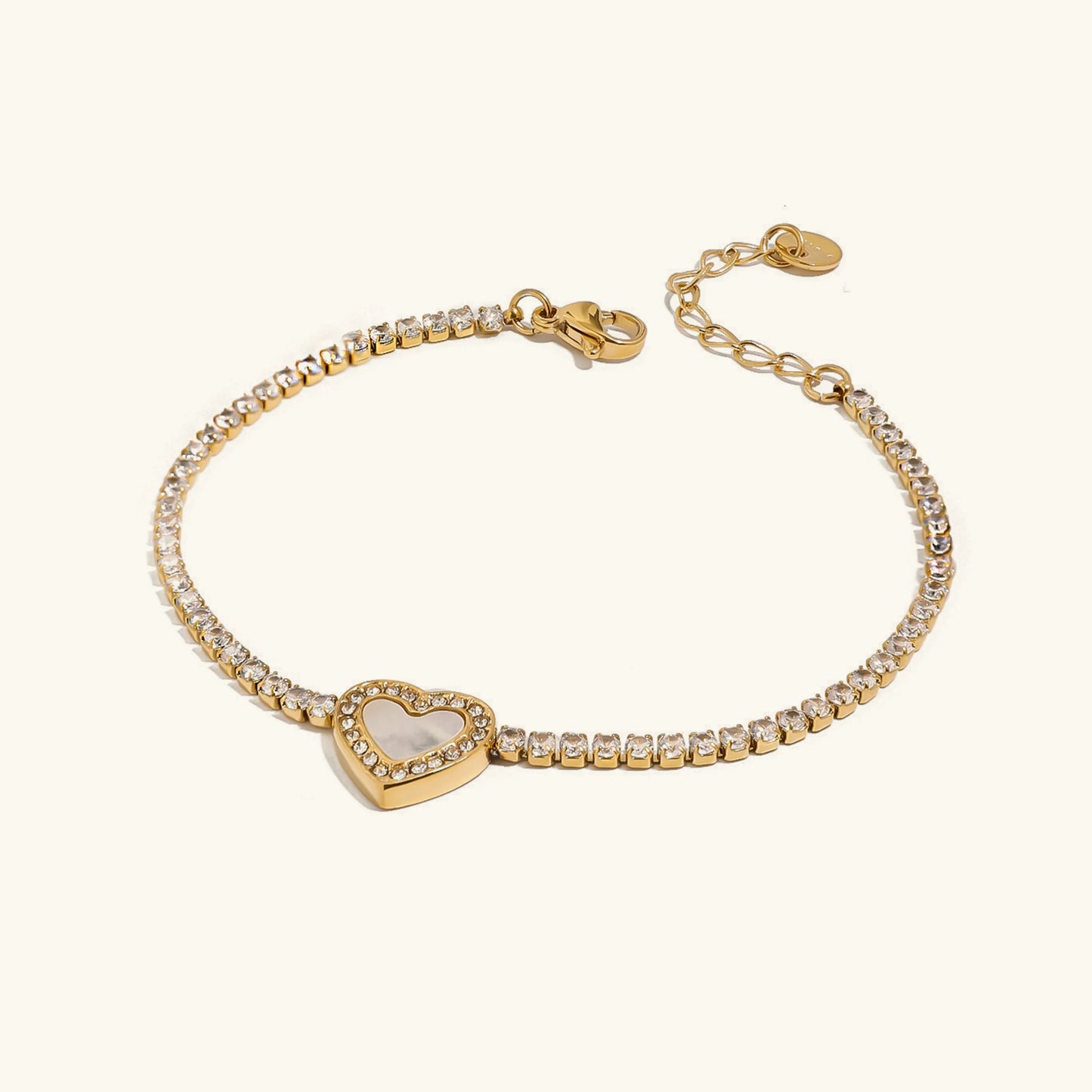 [Echo Fine]Cameron Diamond Heart Tennis Bracelet