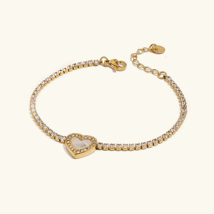 [Echo Fine]Cameron Diamond Heart Tennis Bracelet