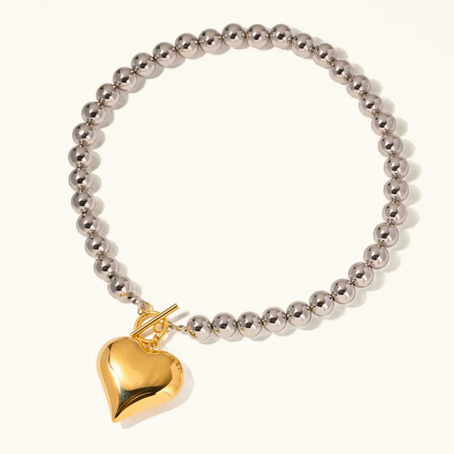 [Echo Fine]Alicia Chunky Bead Heart Pendant
