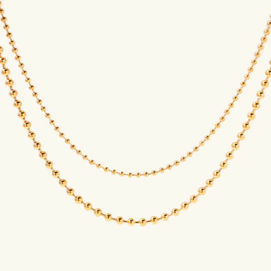 [Echo Fine]Layered Ball Chain Necklace
