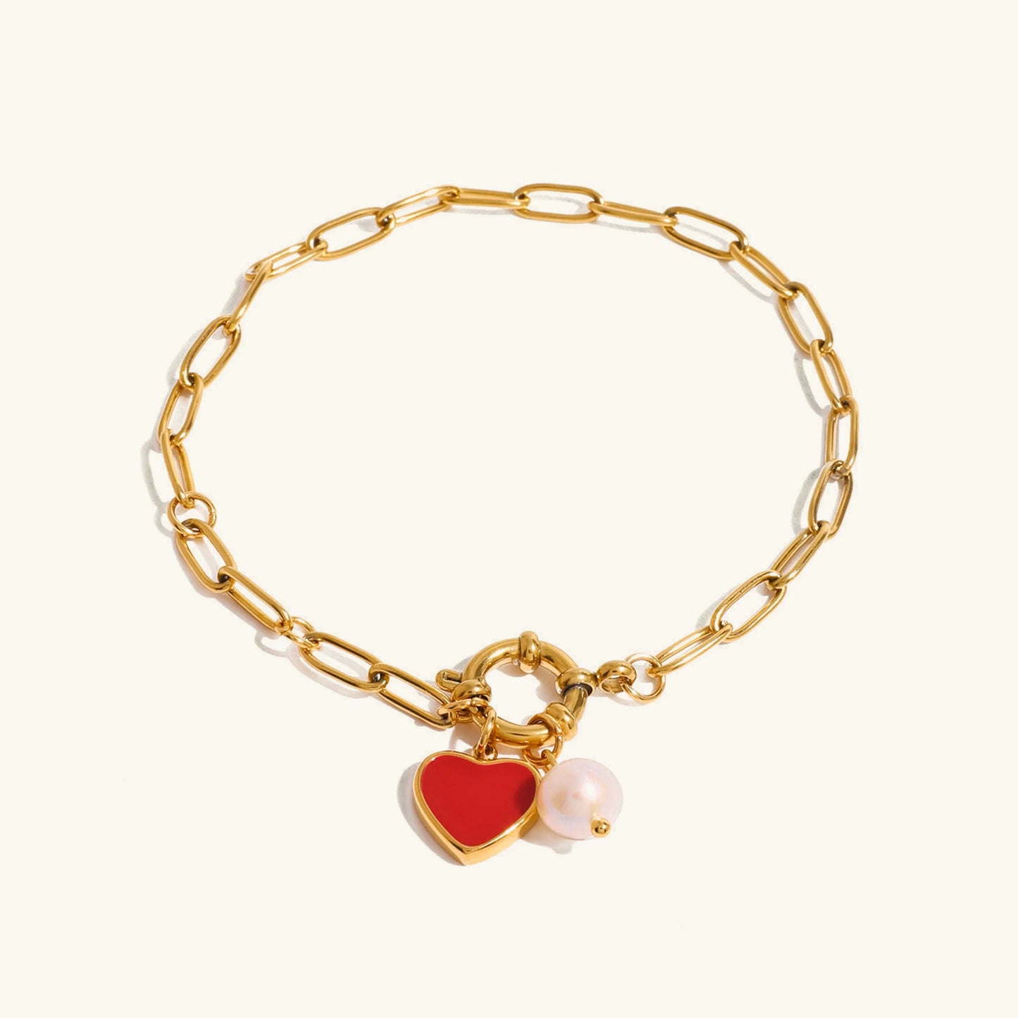 [Echo Fine]Nerissa Heart Chain Pearl Bracelet