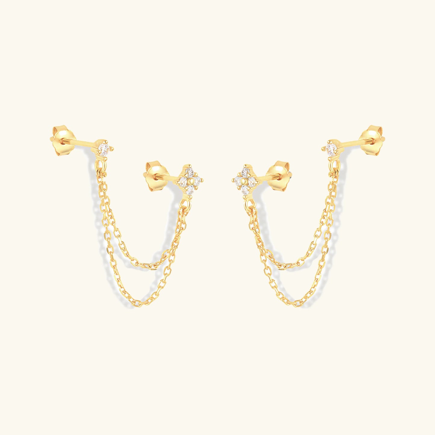 [Echo Fine]Kendall Diamond Chain Stud