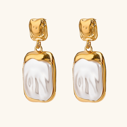 [Echo Fine]Brittany Freshwater Pearl Slate Earrings