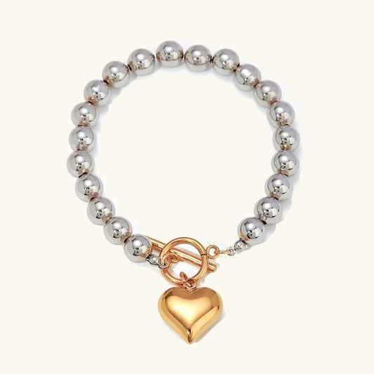 [Echo Fine]Alicia Chunky Bead Heart Bracelet