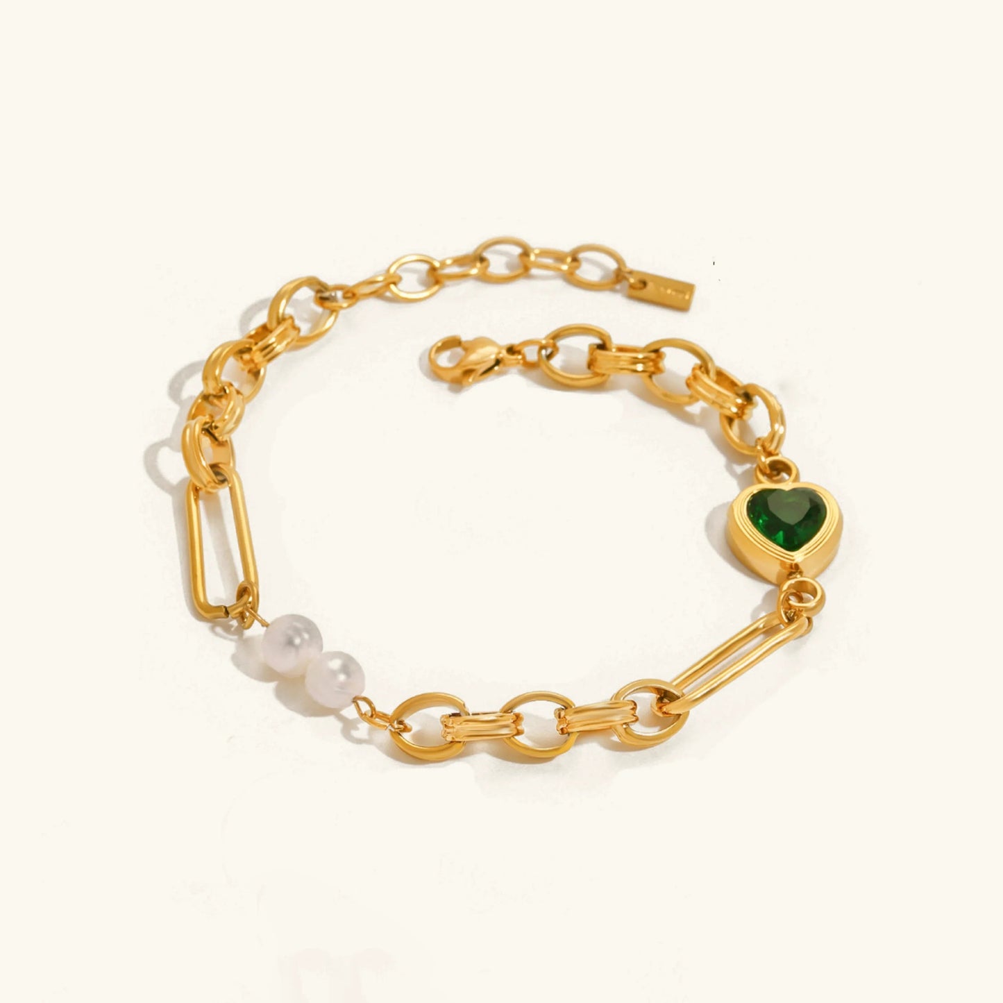 [Echo Fine]Maddison Pearl Chain Gold Bracelet
