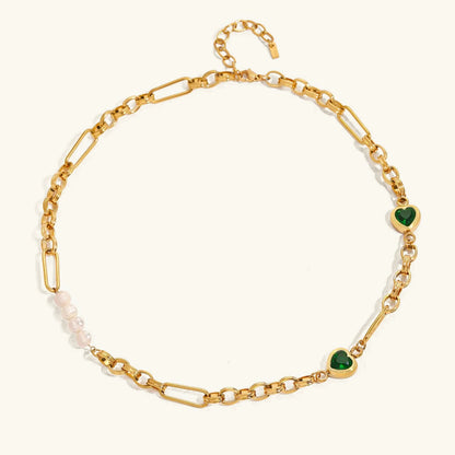 [Echo Fine]Maddison Pearl Chain Gold Necklace