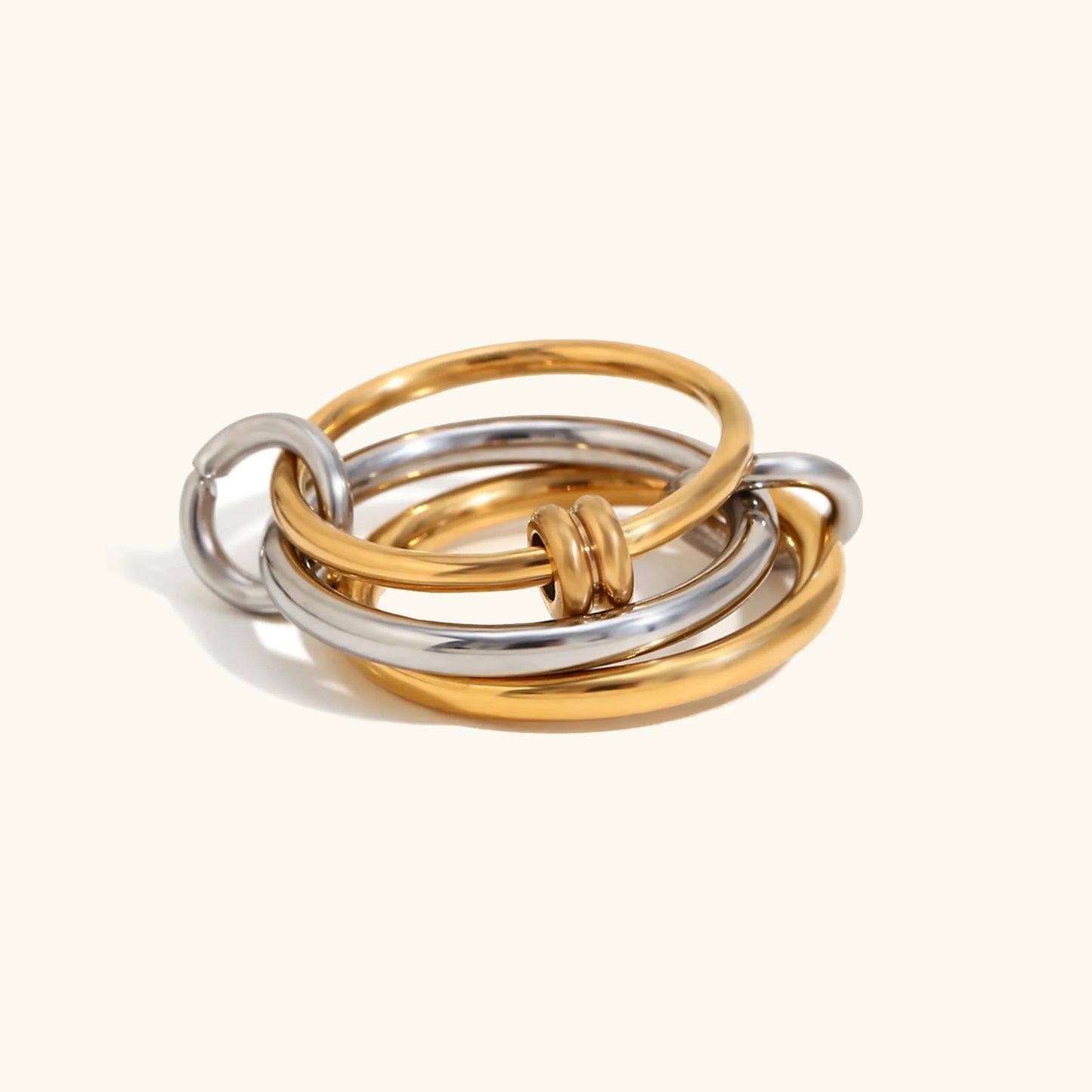 [Echo Fine]Jessica Two-Tone Ring Stack