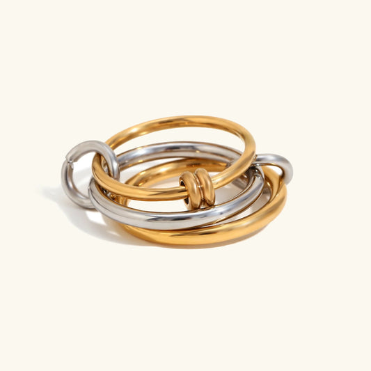 [Echo Fine]Jessica Two-Tone Ring Stack