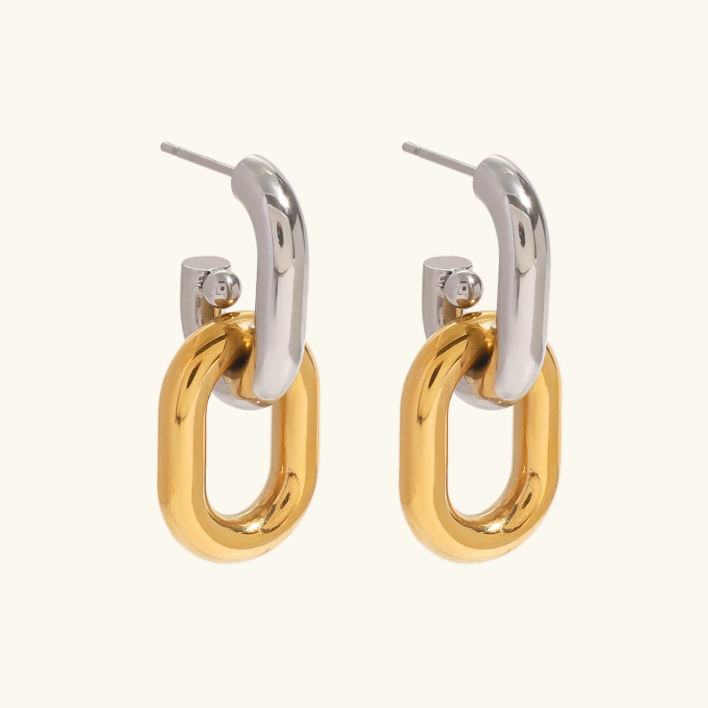 [Echo Fine]Taylor Two Tone Double Hoops