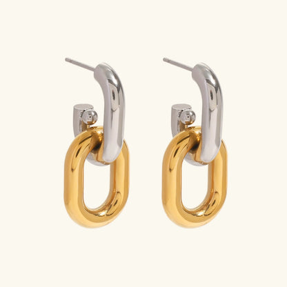 [Echo Fine]Taylor Two Tone Double Hoops
