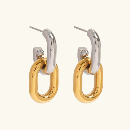[Echo Fine]Taylor Two Tone Double Hoops