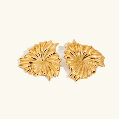 [Echo Fine]Rafaela Sculpted Petal Gold Earrings