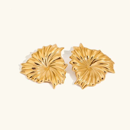 [Echo Fine]Rafaela Sculpted Petal Gold Earrings