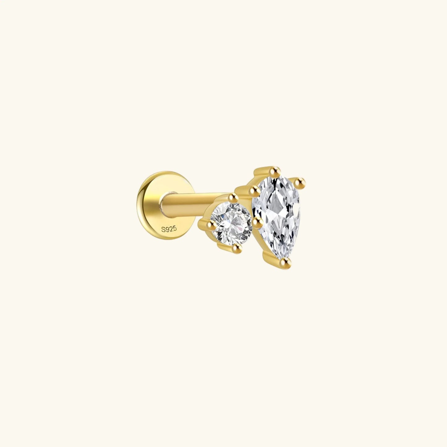 [Echo Fine]Kate Flat Back Diamond Stud