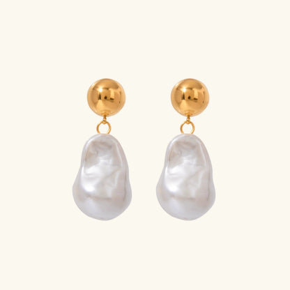 [Echo Fine]Ariana Chunky Pearl Drop Earrings