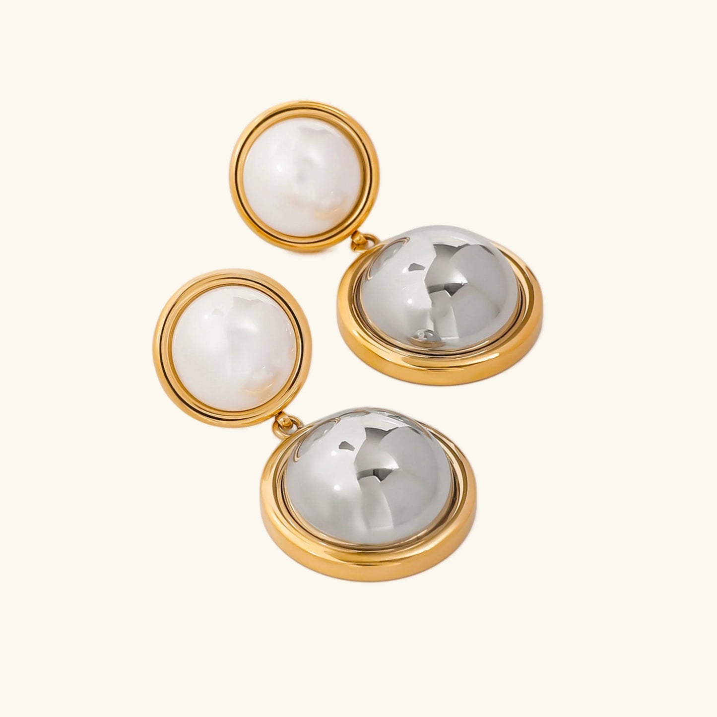 [Echo Fine]Avery Pearl Dome Earrings