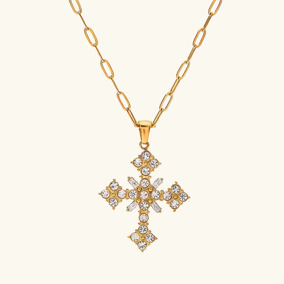 [Echo Fine]Divina Crystal Cross Necklace