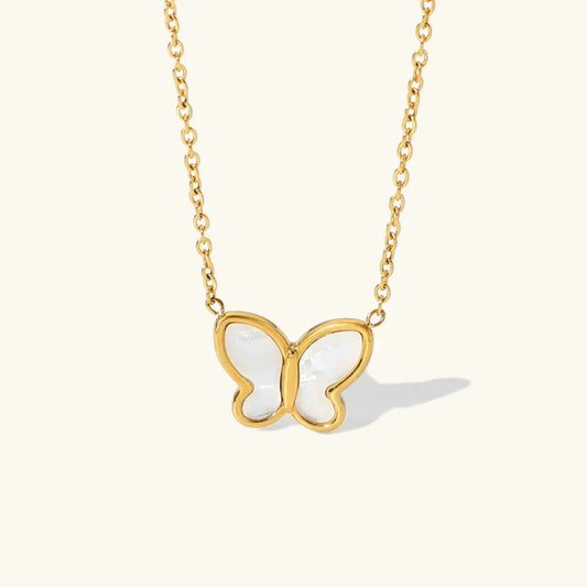 [Echo Fine]Flutterby Mother of Pearl Necklace