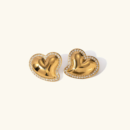 [Echo Fine]Holly Heart Gold Earrings