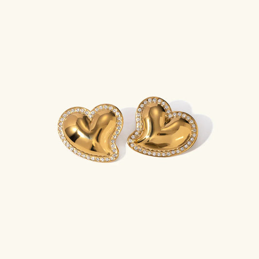 [Echo Fine]Holly Heart Gold Earrings