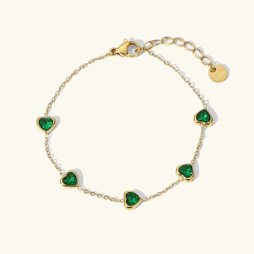 [Echo Fine]Francia Green Heart Bracelet