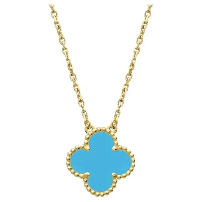 [ECHO ]CLOVER 15MM VINTAGE TURQUOISE NECKLACE