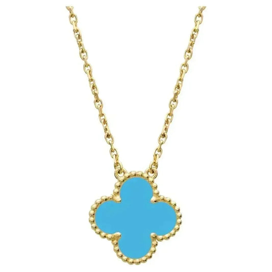 [ECHO ]CLOVER 15MM VINTAGE TURQUOISE NECKLACE