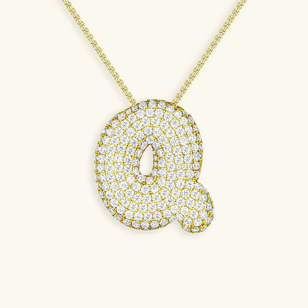 [Echo Fine]Bubble Initial Diamond Necklace