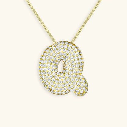 [Echo Fine]Bubble Initial Diamond Necklace