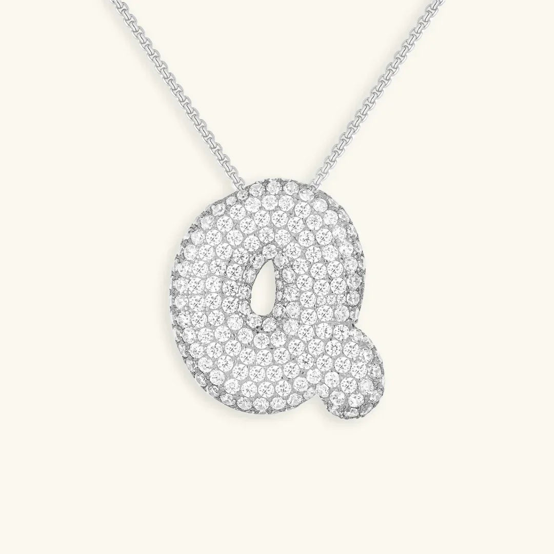 [Echo Fine]Bubble Initial Diamond Necklace