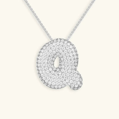 [Echo Fine]Bubble Initial Diamond Necklace