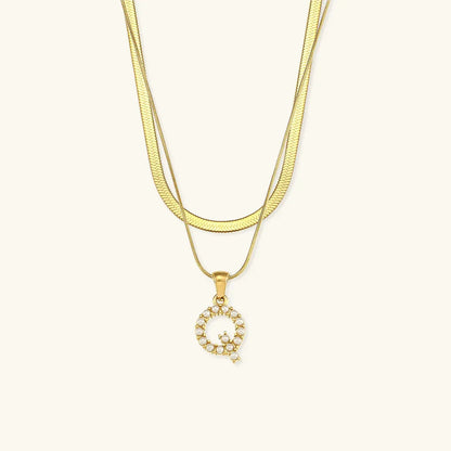 [Echo Fine]Fiona Layered Gold Initial Letter Necklace
