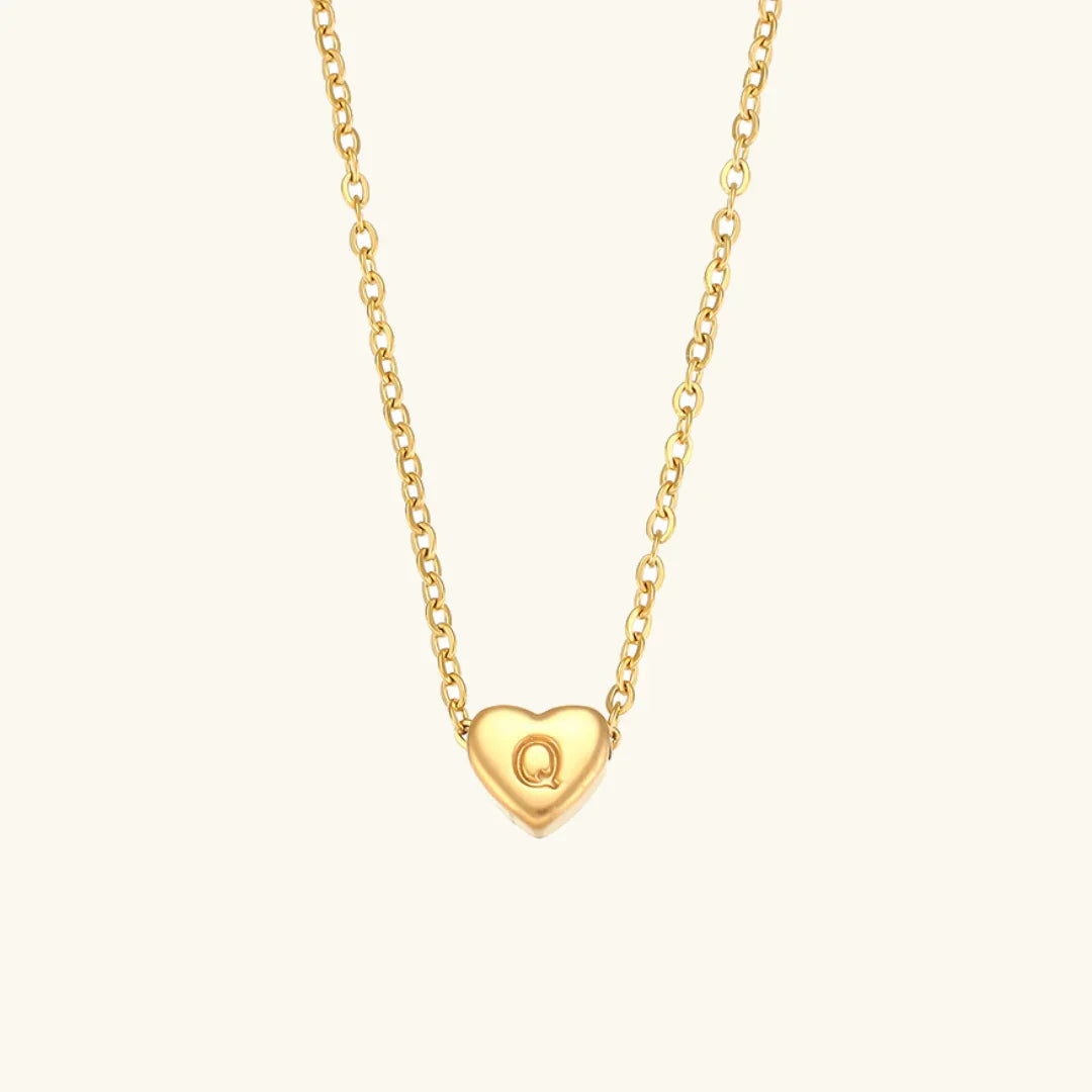 [Echo Fine]Heart Initial Gold Necklace