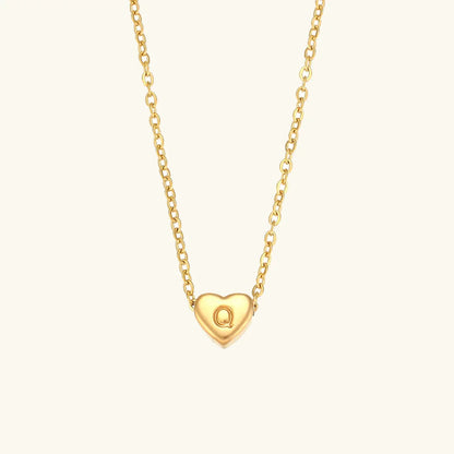 [Echo Fine]Heart Initial Gold Necklace