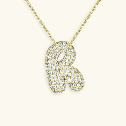 [Echo Fine]Bubble Initial Diamond Necklace