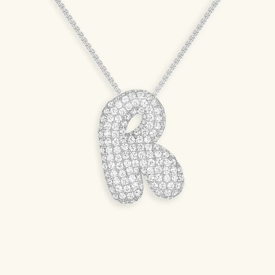 [Echo Fine]Bubble Initial Diamond Necklace