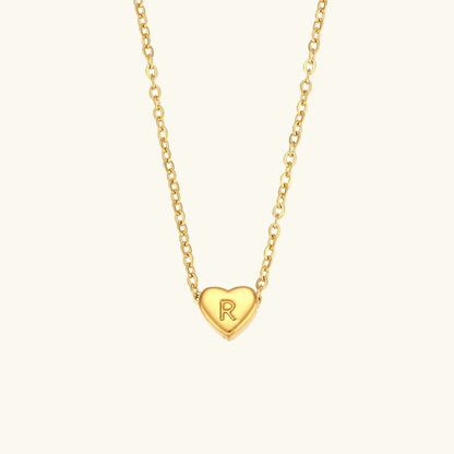 [Echo Fine]Heart Initial Gold Necklace