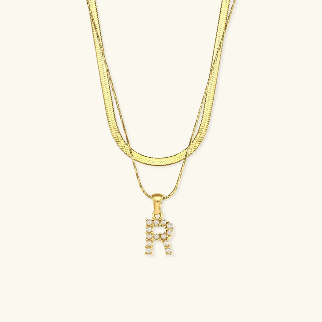 [Echo Fine]Fiona Layered Gold Initial Letter Necklace