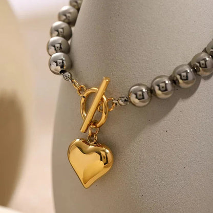 [Echo Fine]Alicia Chunky Bead Heart Bracelet