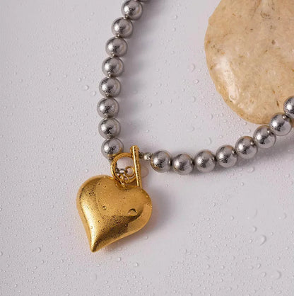 [Echo Fine]Alicia Chunky Bead Heart Pendant
