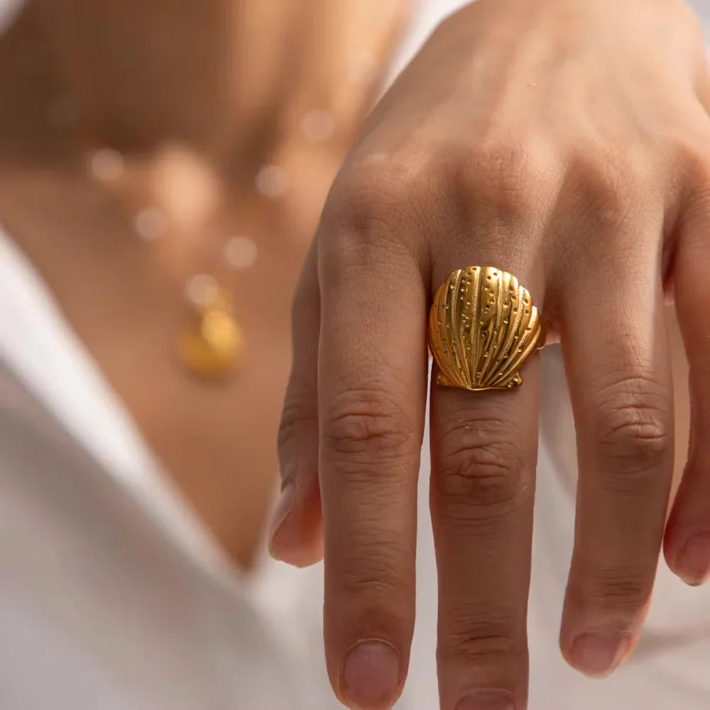 [Echo Fine]Aloha Gold Seashell Ring